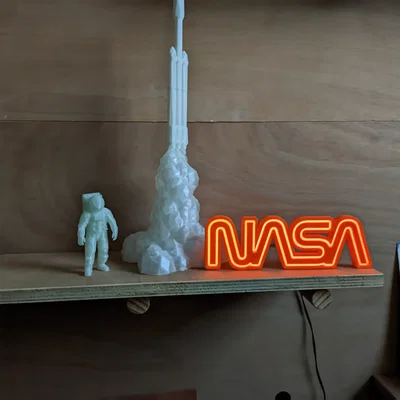 Bảng hiệu neon logo NASA dùng dây EL wire