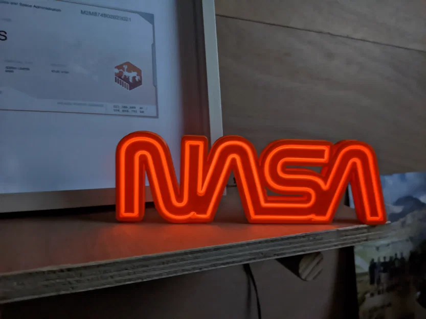 Bảng hiệu neon logo NASA dùng dây EL wire - Image 5