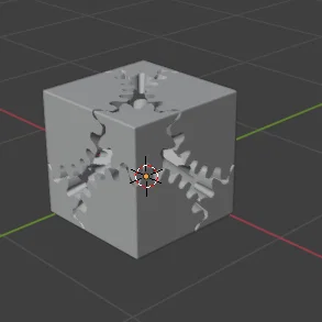 Mô hình khối lập phương bánh răng Gear Cube in 3D độc đáo
