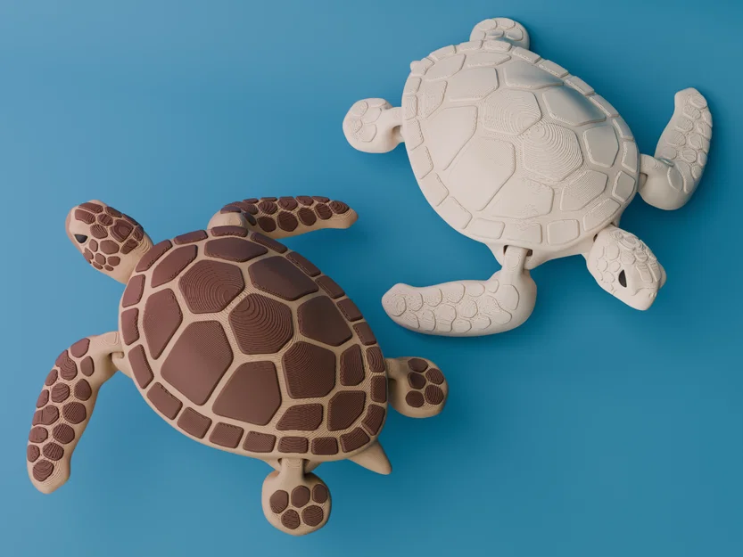 Rùa biển cử động được (Articulated Sea Turtle - In đơn và đa màu) - Image 1