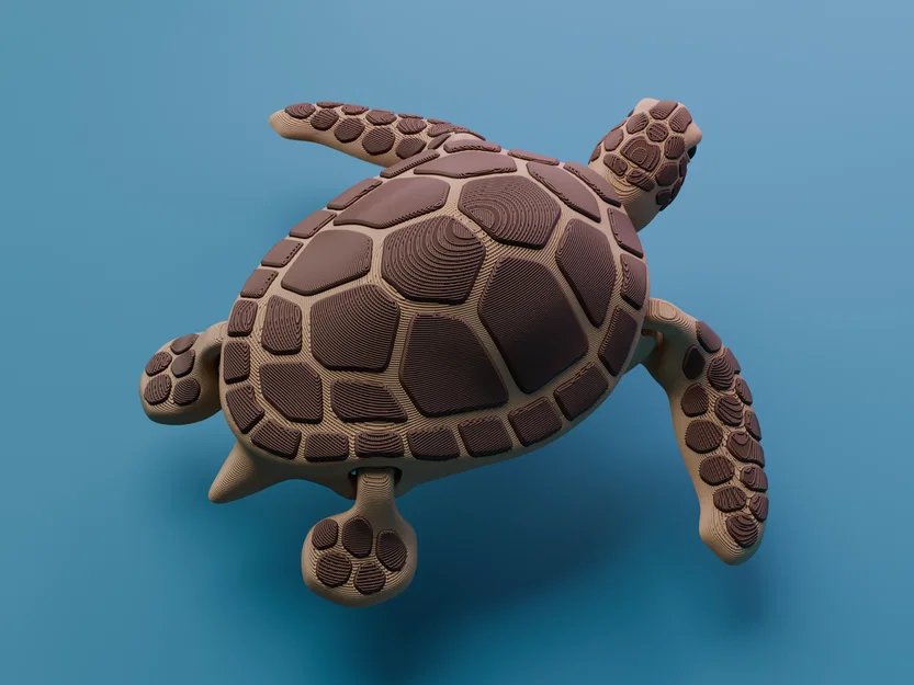 Rùa biển cử động được (Articulated Sea Turtle - In đơn và đa màu) - Image 2