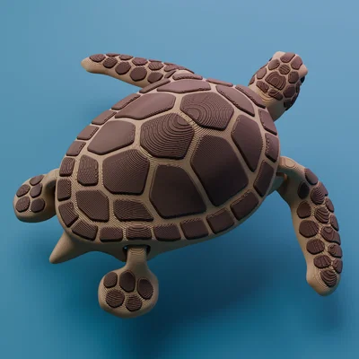 Rùa biển cử động được (Articulated Sea Turtle - In đơn và đa màu)