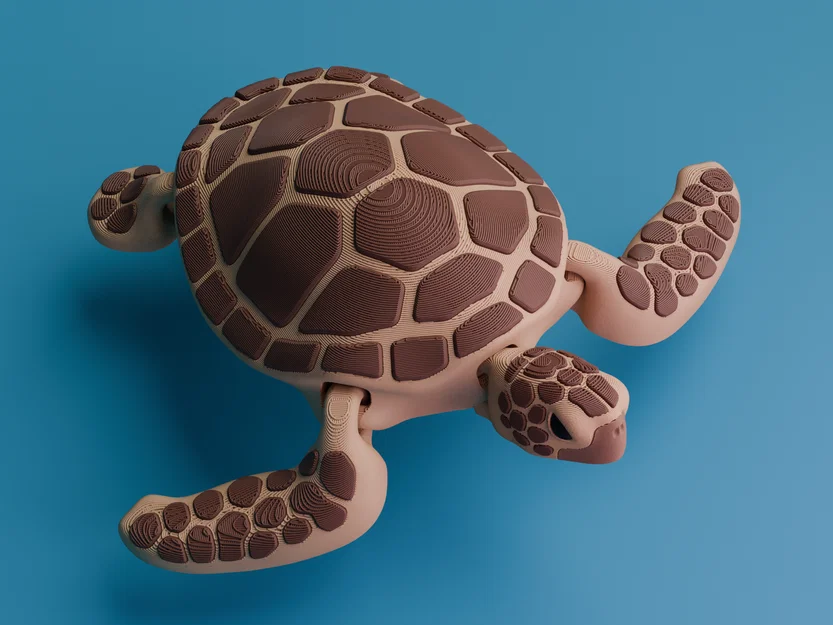 Rùa biển cử động được (Articulated Sea Turtle - In đơn và đa màu) - Image 3