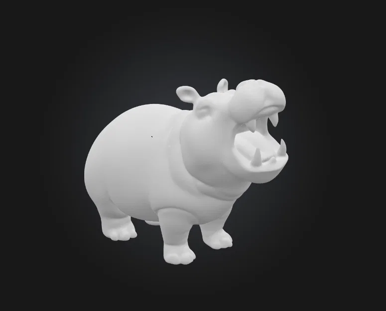 Mô hình 3D chú Hà mã đang gầm - Image 2