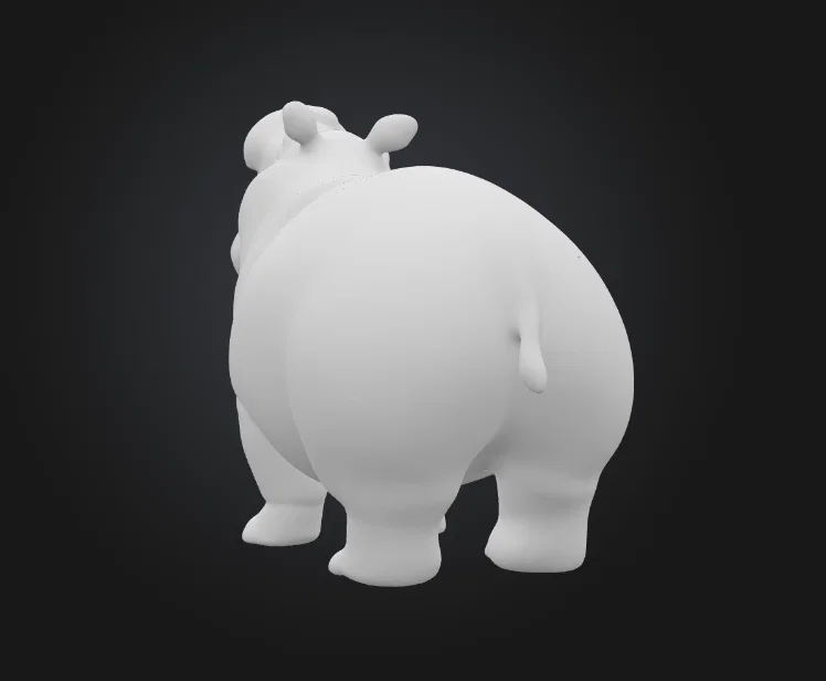 Mô hình 3D chú Hà mã đang gầm - Image 3