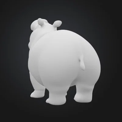 Mô hình 3D chú Hà mã đang gầm