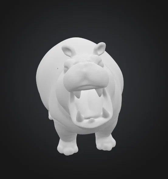 Mô hình 3D chú Hà mã đang gầm - Image 5