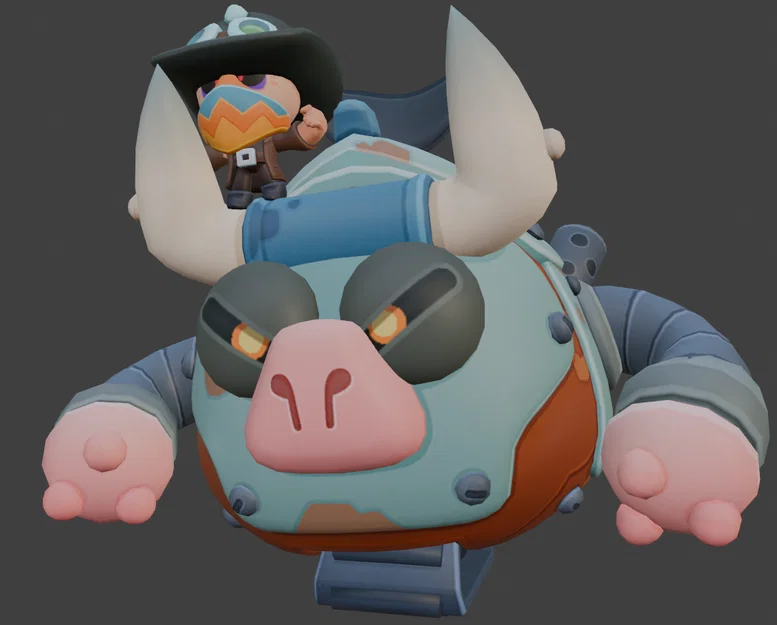 Mô hình 3D Rodeo Hank (Brawl Stars) cực chất cho người hâm mộ - Image 1