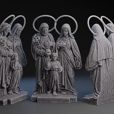 Mô hình tượng Thánh Gia (Holy Family) in 3D cực đẹp và tinh xảo