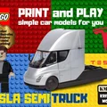 Mô hình xe tải điện Tesla Semi in 3D tương thích với LEGO - Thumbnail 1