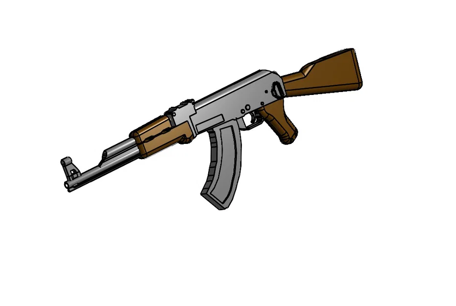 Mô hình súng AK-47 chi tiết cho người chơi in 3D - Image 2