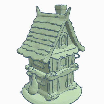 Bộ 3 mô hình ngôi nhà nhỏ xinh xắn in 3D trang trí sa bàn