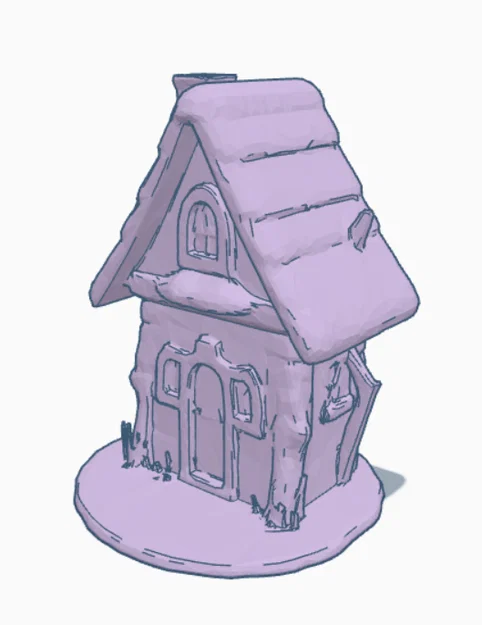 Bộ 3 mô hình ngôi nhà nhỏ xinh xắn in 3D trang trí sa bàn - Image 3