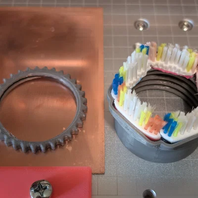 Ống Hút Bụi Gắn Bàn Chải và Đai Ốc Khía cho Máy CNC