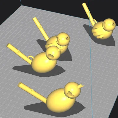 Mẫu in 3D còi chim nước (Bird Whistles) vui nhộn cho bé