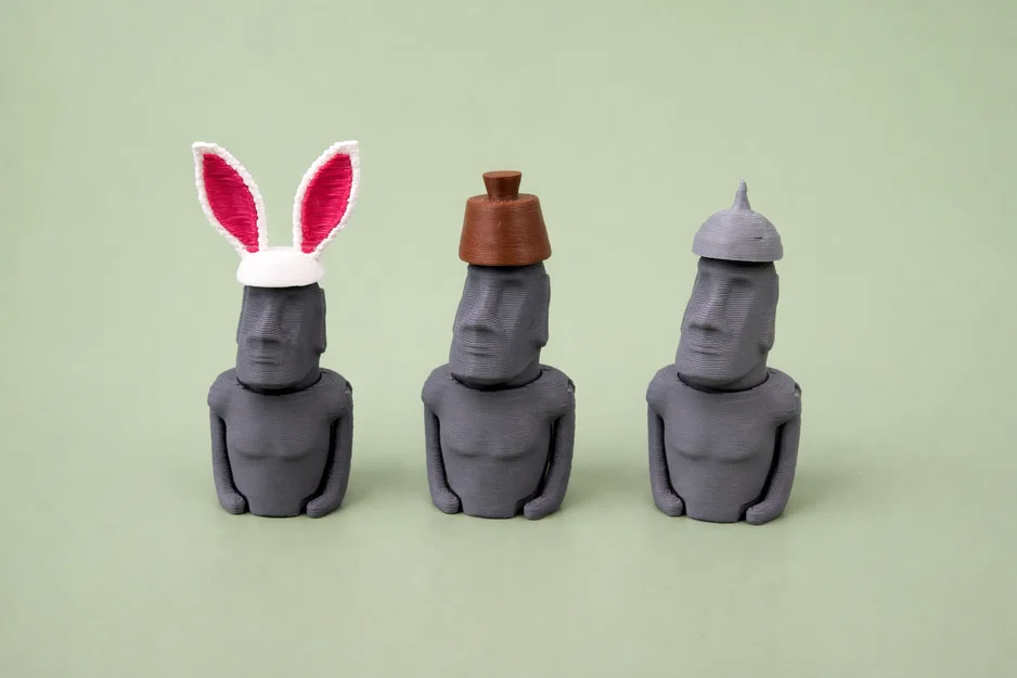 Tượng Moai Đảo Phục Sinh - Mô hình khớp nối Lễ Phục Sinh | In không cần support - Image 1