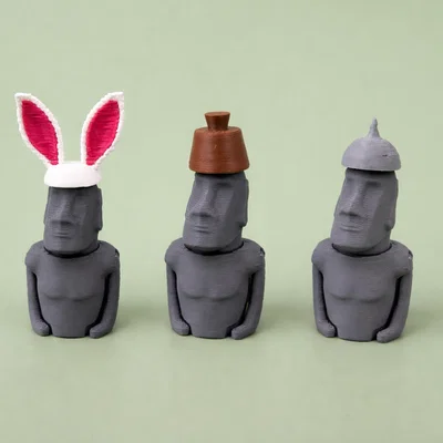 Tượng Moai Đảo Phục Sinh - Mô hình khớp nối Lễ Phục Sinh | In không cần support