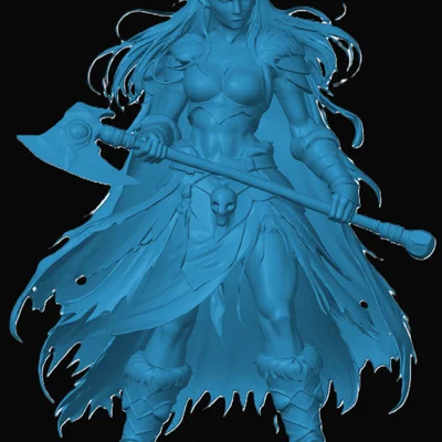 Mô hình Elvin Barbarian cho game RPG