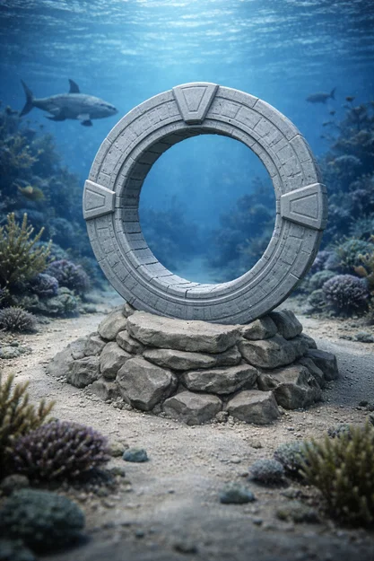 Mô hình trang trí bể cá Cổng không gian (Stargate) cực chất - Image 2