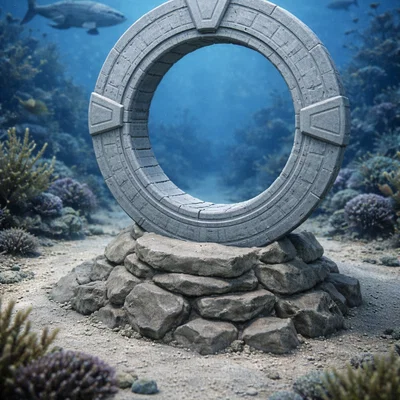 Mô hình trang trí bể cá Cổng không gian (Stargate) cực chất