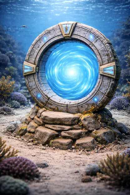 Mô hình trang trí bể cá Cổng không gian (Stargate) cực chất - Image 3