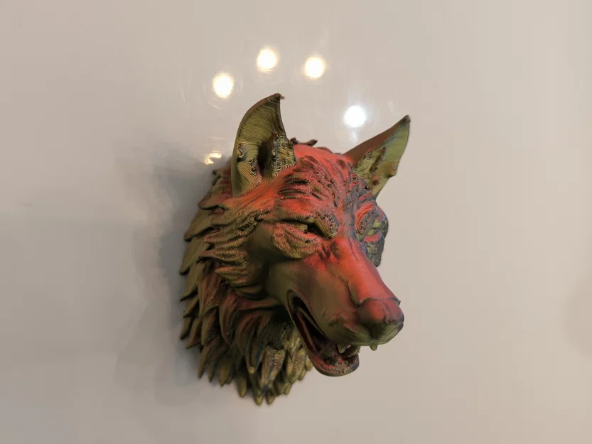 Tượng đầu sói treo tường 3D - Mẫu trang trí nội thất độc đáo - Image 5