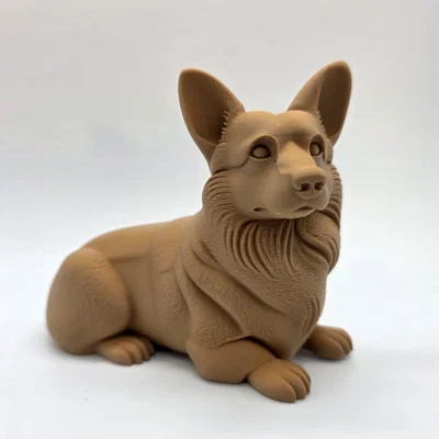 Tượng Corgi đang nằm