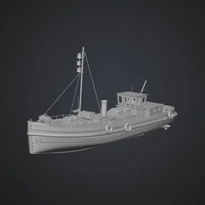 Mô hình tàu kéo hơi nước cổ điển (Canal Steam Tugboat) in 3D
