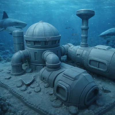 Mô hình trang trí bể cá Future Lab - Căn cứ đáy biển độc đáo