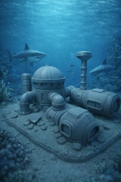 Mô hình trang trí bể cá Future Lab - Căn cứ đáy biển độc đáo - Image 2