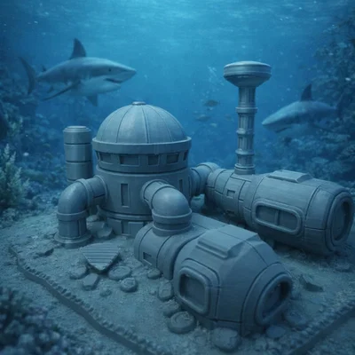 Mô hình trang trí bể cá Future Lab - Căn cứ đáy biển độc đáo