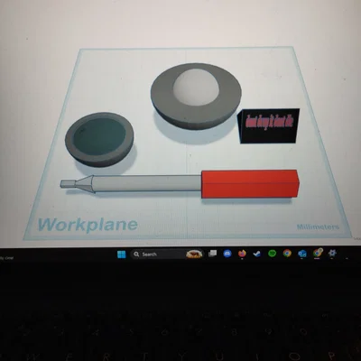 Mô hình 3D Demon Core kèm biển cảnh báo và tua vít độc lạ