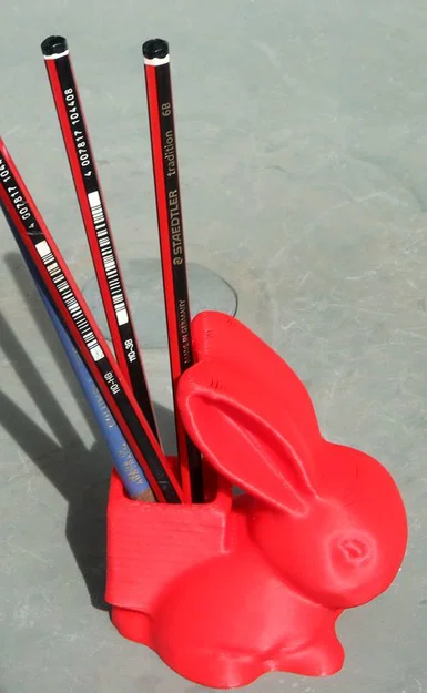 Mô hình chú thỏ mang giỏ đựng bút đáng yêu - File in 3D - Image 1