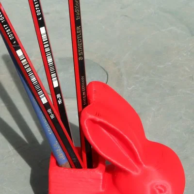 Mô hình chú thỏ mang giỏ đựng bút đáng yêu - File in 3D