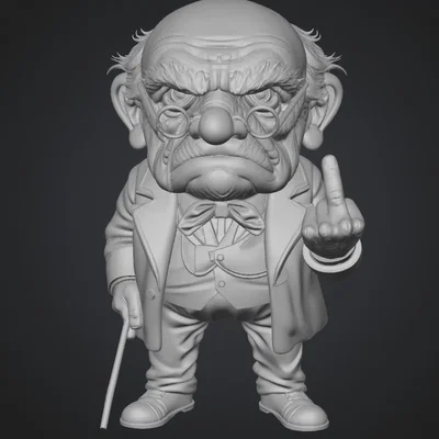 Mô hình 3D ông già cáu kỉnh độc đáo cho bàn làm việc