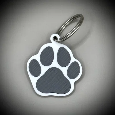 Móc khóa hoặc thẻ treo túi hình bàn chân chó (2 mảnh ghép đa màu)