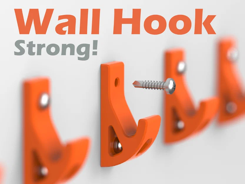 Móc treo tường siêu chắc chắn (Strongest Small Wall Hook) in 3D - Image 1