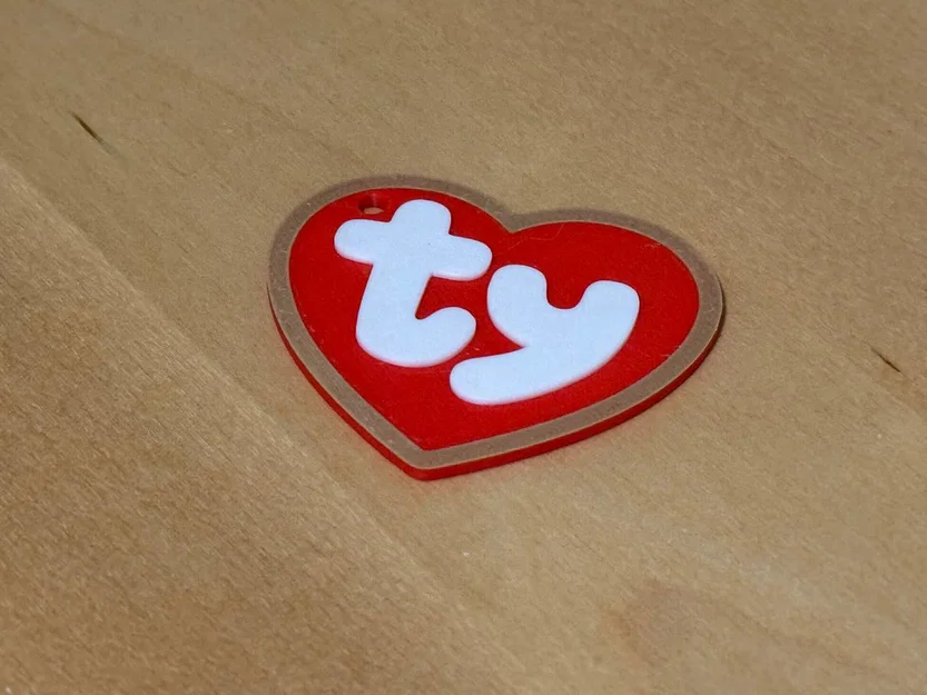 Thẻ tên thú cưng hình trái tim phong cách Beanie Baby - In 3D độc đáo - Image 1