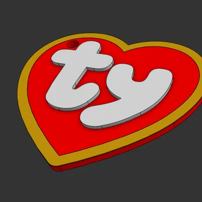 Thẻ tên thú cưng hình trái tim phong cách Beanie Baby - In 3D độc đáo