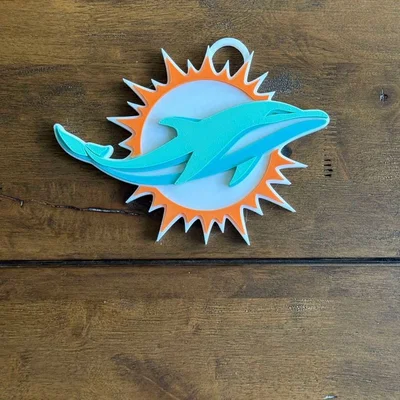 Vòng cổ kiêm mặt dây chuyền Miami Dolphins cực chất