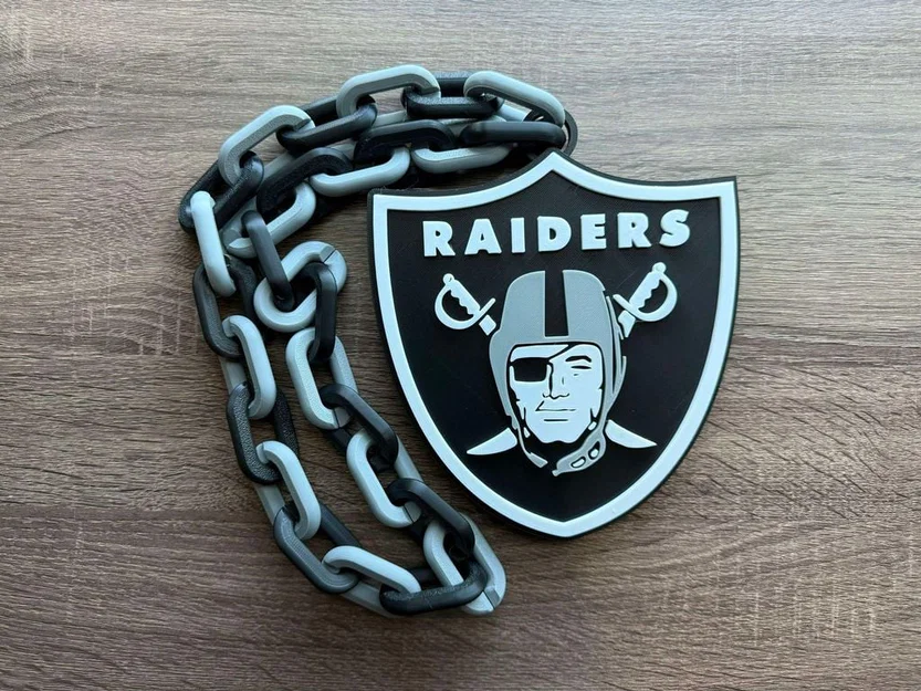Dây chuyền và mặt dây chuyền Las Vegas Raiders ngoại cỡ - Image 1