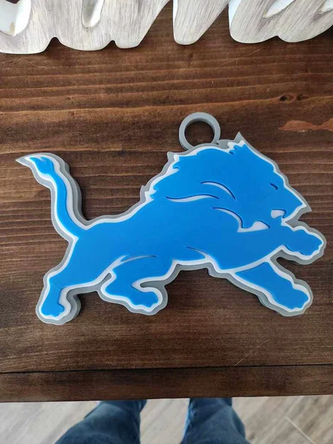 Vòng cổ kiêm mặt dây chuyền Detroit Lions cỡ lớn - Image 2
