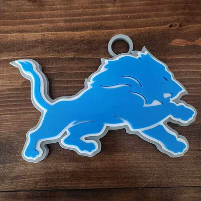 Vòng cổ kiêm mặt dây chuyền Detroit Lions cỡ lớn