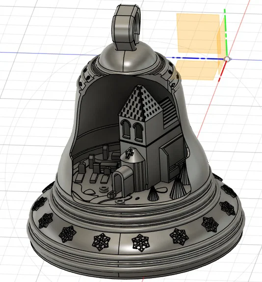 Chuông Giáng sinh với mô hình nhà thờ bên trong - Image 2