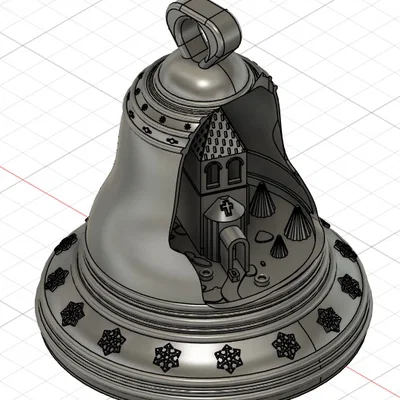 Chuông Giáng sinh với mô hình nhà thờ bên trong