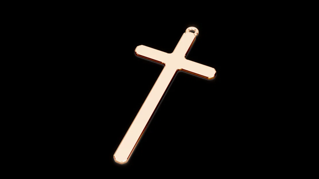 Mẫu mặt dây chuyền thánh giá 3D tinh tế (Cross) - Image 3