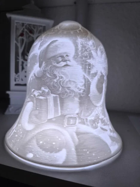 Đèn chuông Lithophane ông già Noel trang trí Giáng sinh tuyệt đẹp - Image 1