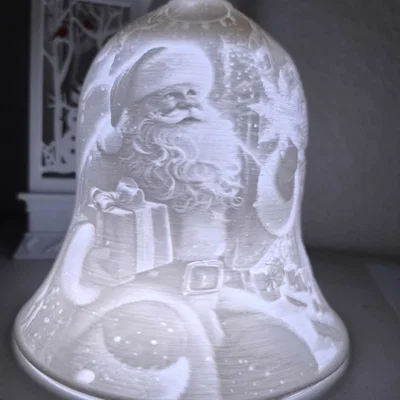 Đèn chuông Lithophane ông già Noel trang trí Giáng sinh tuyệt đẹp