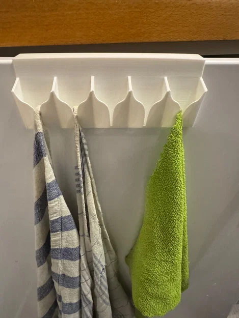 Móc treo khăn cho cửa tủ bếp Ikea (Overhang 70 độ, không cần support) - Image 2