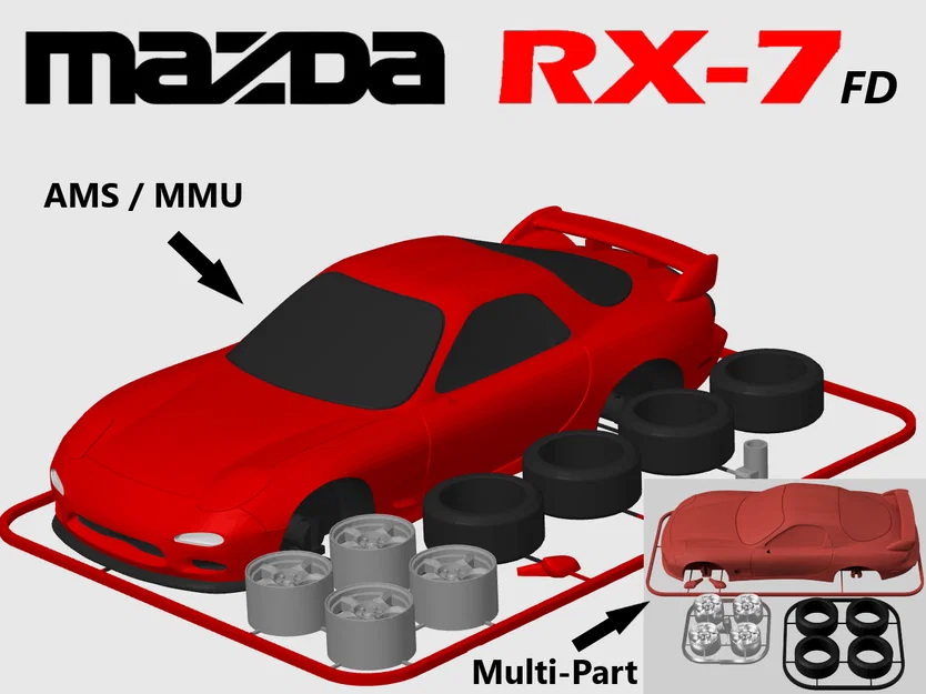 Mô hình Mazda RX-7 (FD3S) Kit Card (Tỷ lệ 1:24) - Image 1